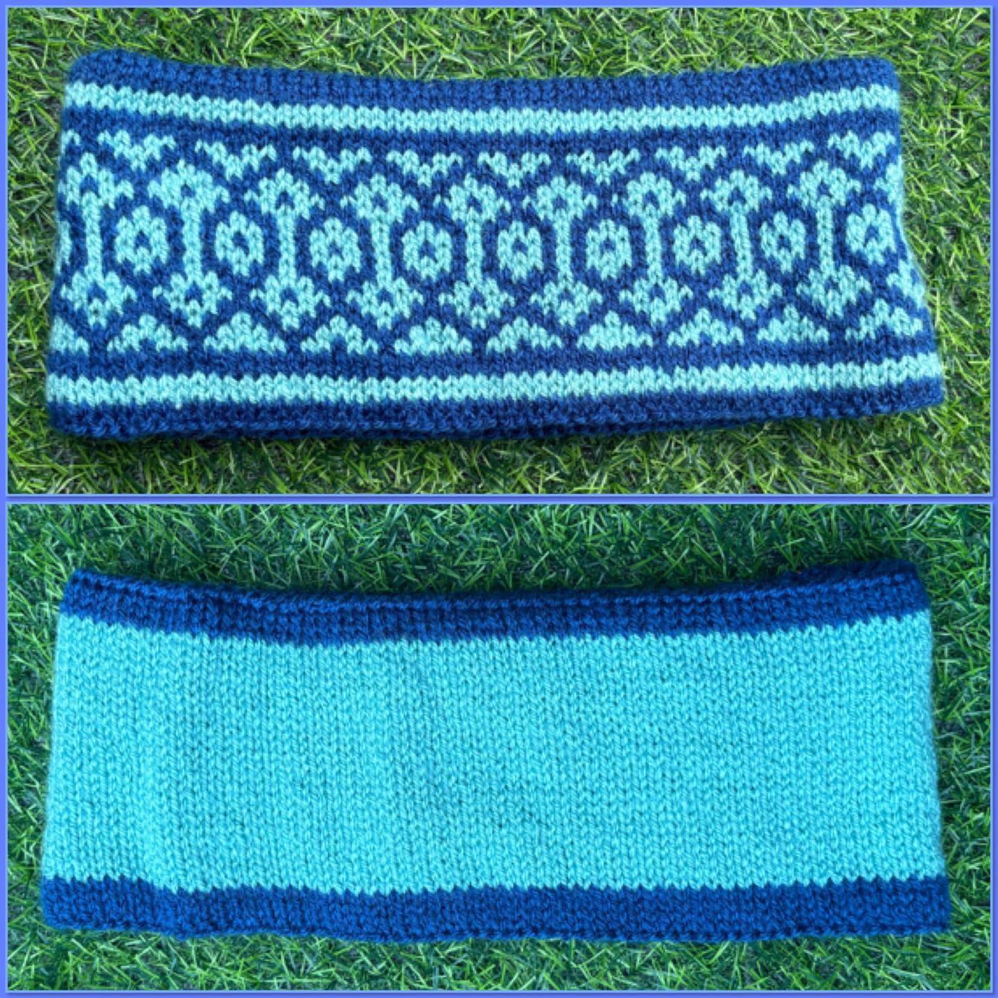 Christmas Craft Sale 2025. Item 78. Beautiful in blues! ! A stunning knit. This cosy cowl is glorious. Beautifully knitted in mixed fibres. Hand wash only. It’s fully reversible! Incredible. Measures approx 56cm in circumference. What a gift this would make!