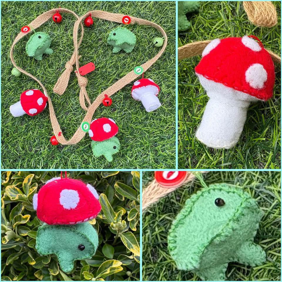 Spring Craft 2026. Item 170. Super cute little jingle bell frog garland!